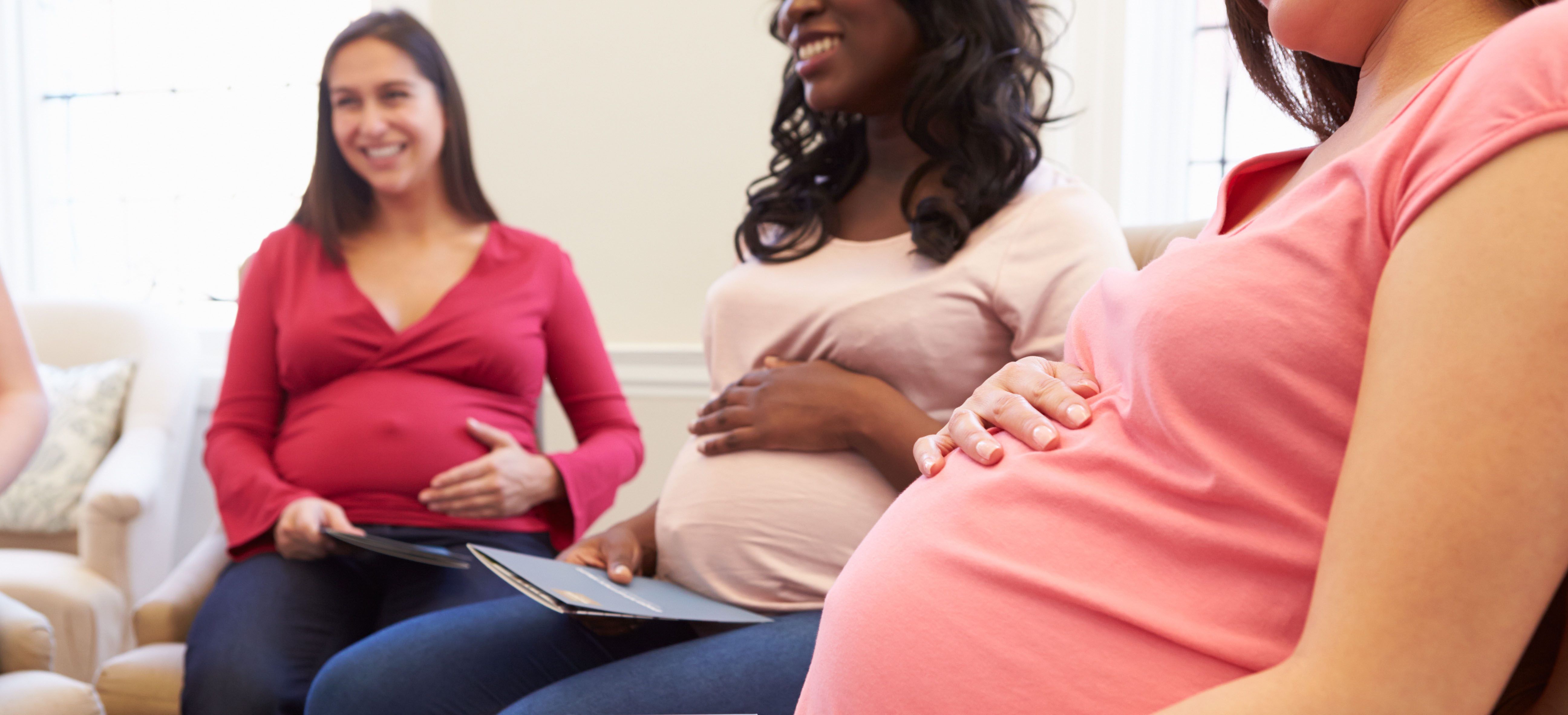 a group of pregnant women attending an antenatal education class