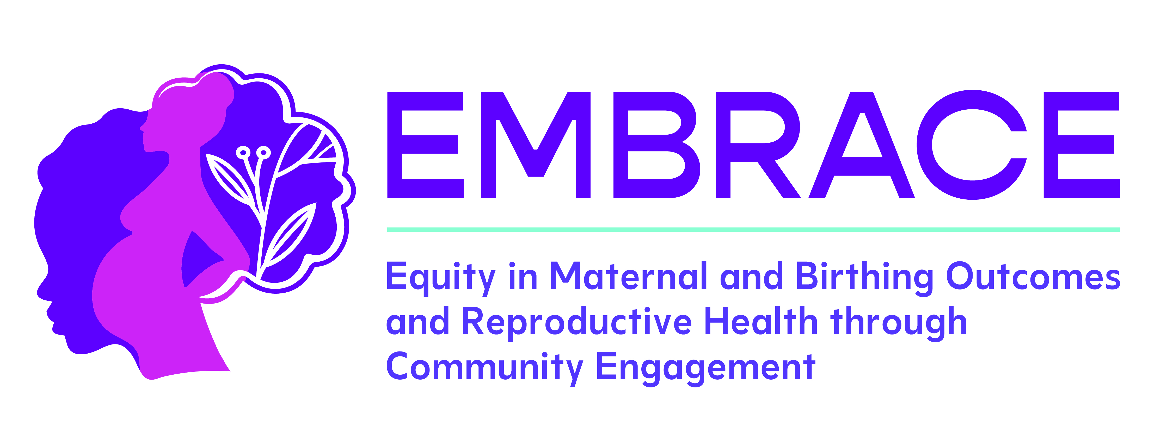 Image of a pink pregnant person over a purple image